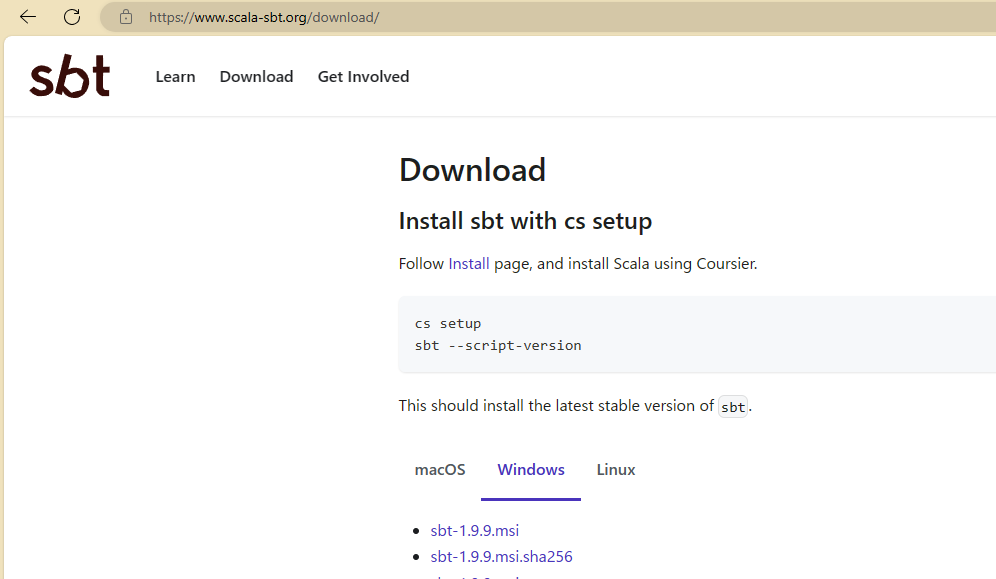 sbtの公式サイト
