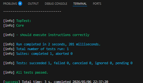 テスト成功の例