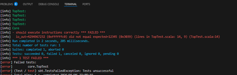 テスト失敗後に出力を確認する例